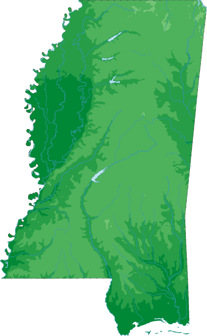 Mississippi topo map