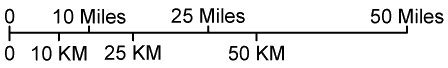 Mississippi map scale of miles